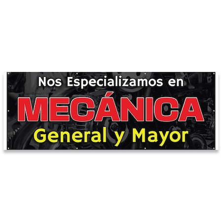 Signmission Mecanica General Y Mayor Banner Concession Stand Food Truck Single Sided B-96-30104